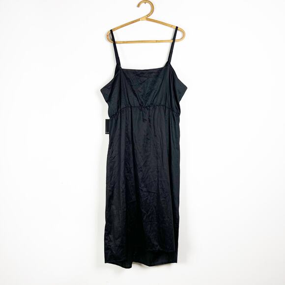 NWT Eloquii black midi dress tie front adjustable straps Plus Size 24 - Picture 3 of 5